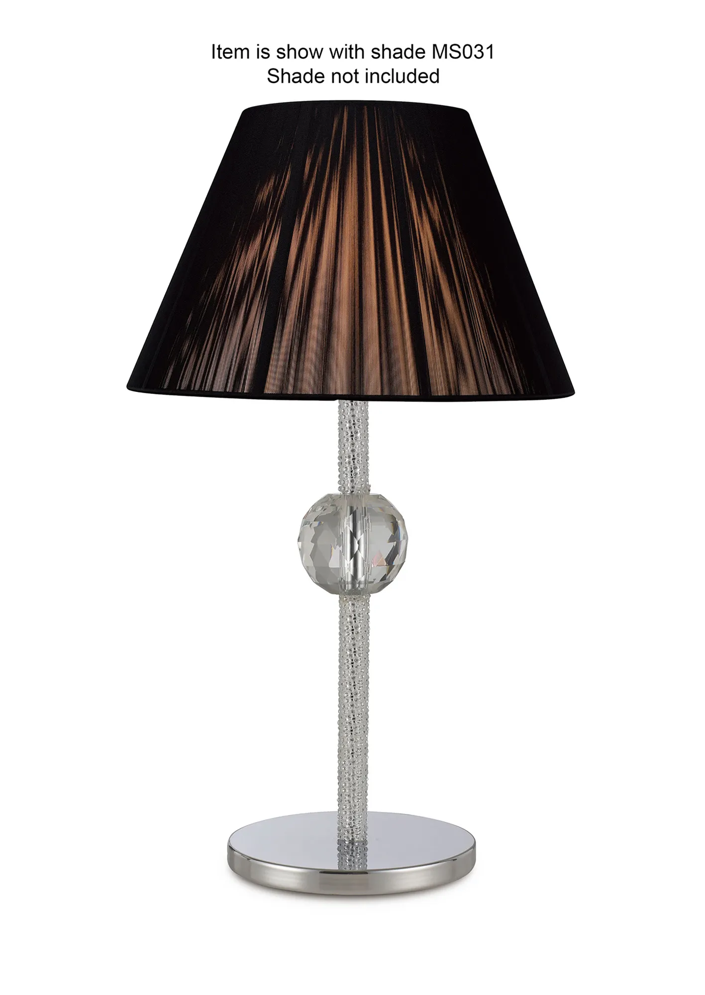 Elena Polished Chrome Crystal Table Lamps Diyas Base Only Lamps